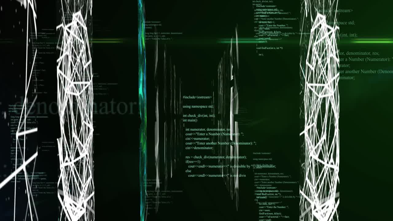 animación del procesamiento de datos sobre formas