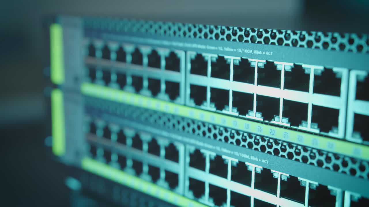 cable desconectado del puerto del conmutador de internet ethernet