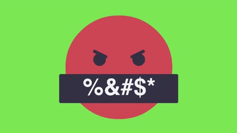 animated cursing emoji angry emoticon green screen 4k