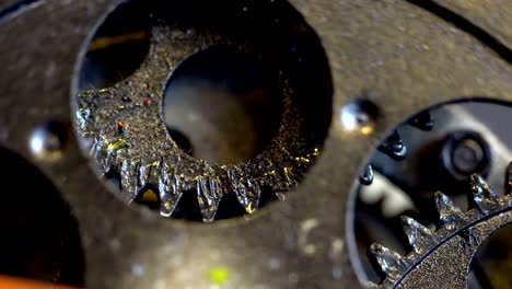 engranajes de reloj mecánicos retro oxidados