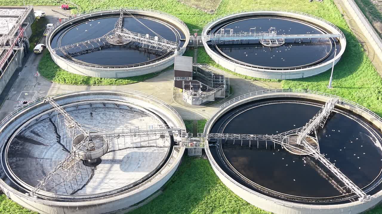 Thames Water Long Reach, sewage treatment works Kent, trickling filter aerial
