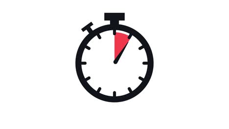 the 10 minutes, stopwatch icon. stopwatch icon in flat style, timer on on color background. motion graphics.