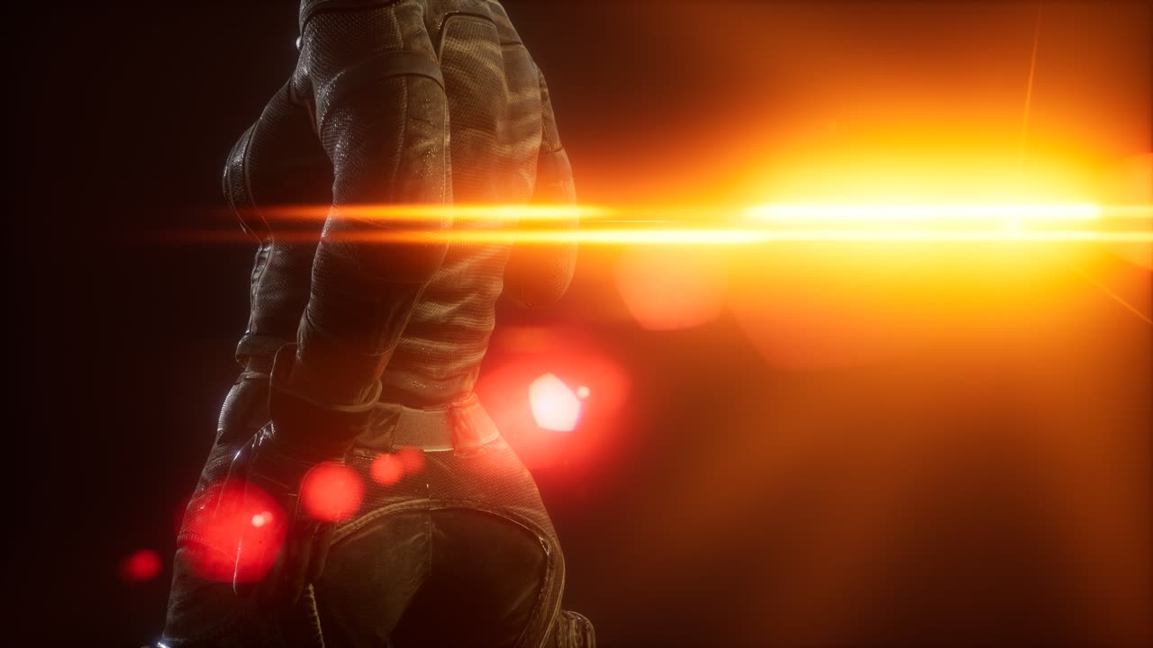 mujer joven cyberpunk, estilo futurista