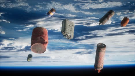 contaminación de la atmósfera del planeta tierra y el espacio