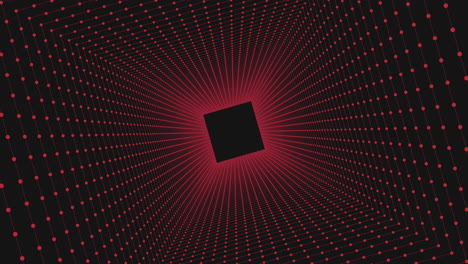 patrón abstracto negro y rojo con forma cuadrada y diseño punteado