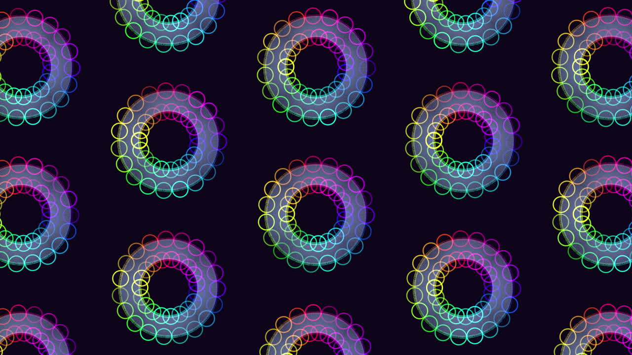 patrón de flores abstractas del arco iris en degradado negro