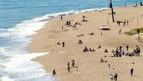 vista aérea de la playa de "sant pol de mar".