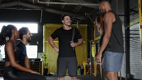 friends enjoying a gym break