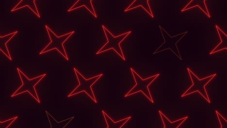 red neon stars pattern on black gradient