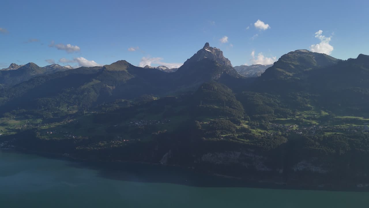 Exotic Walensee lake in Amden, Canton Sankt Gallen, Switzerland