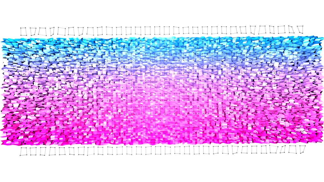 루프에서 4k 로우 폴리 배경 애니메이션: 그래디언트 컬러와 함께 현대적인 기하학 로우폴리 스타일의 완벽한 3d 애니메이션, 그리드와 함께 창의적인 간단한 파란색 은 배경, 복사 공간과 함께 v3 평면