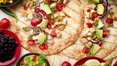 freshly made healthy corn tortillas with grilled chicken fillet  big avocado slices