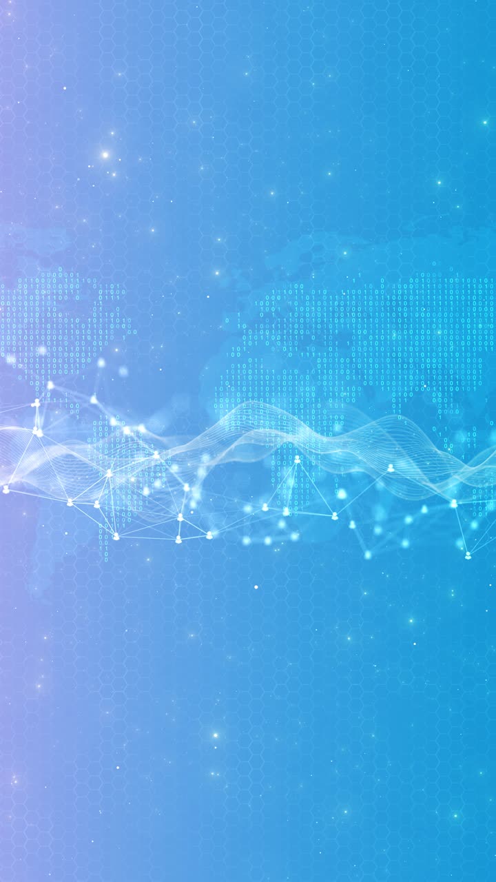 Futuristic digital blue particles ocean wave an elegant deep abstract stage wave technology