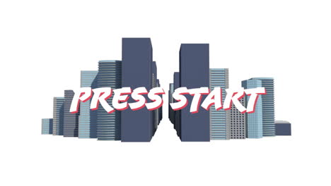 animación de la prensa comienzo sobre la ciudad moderna digital