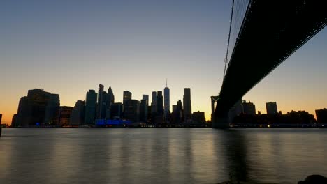dusk in new york city from brooklyn via manhattan