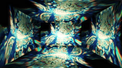 abstract digital tunnel of light and distortion