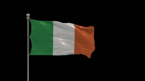 ireland various of flags waving national flag on pole, table flag