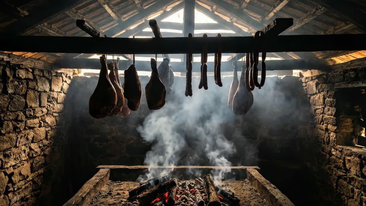Affumicatoio tradizionale con salumi