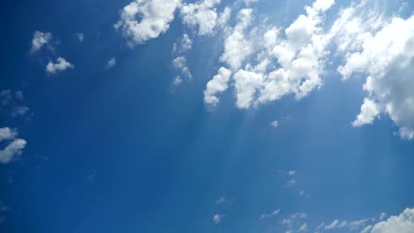 clouds are moving in the blue sky. time lapse