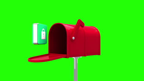 Lock-icon-in-the-mailbox-on-green-background