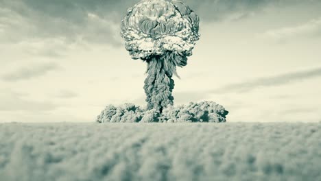 black and white film look nuclear bomb test