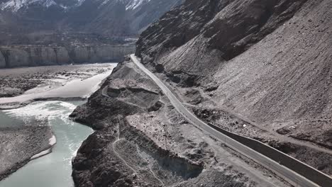 view on the new silk road or karakoram highway, this highway is the friendship project offered by china