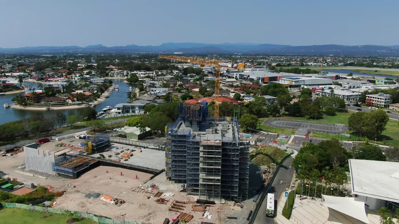 Construction site HOTA , Gold Coast arts centre, Sunny day