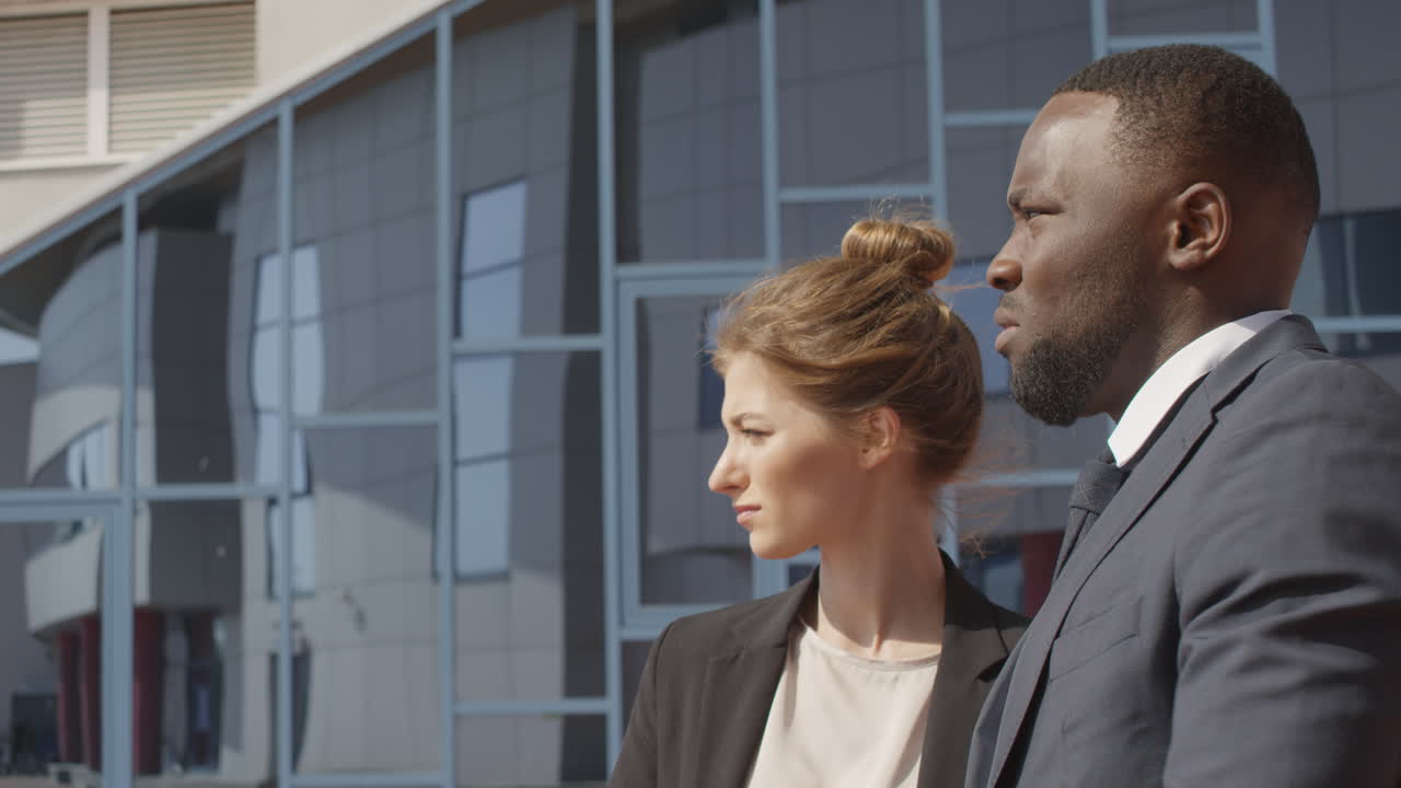 Business Couple Outside Office