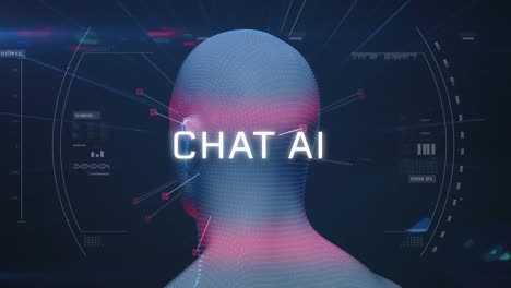 Animación-Del-Procesamiento-De-Datos-Y-Texto-Del-Chat-De-Inteligencia-Artificial-Sobre-La-Cabeza-Humana