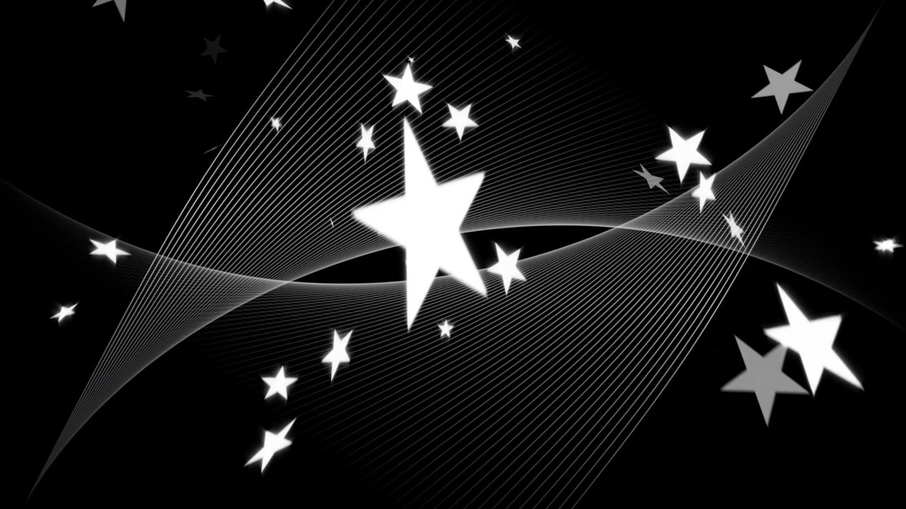Un vuoto iniziale che genera un'onda a nastro da cui emergono stelle che si raggruppano, svaniscono e si allontanano, mostrando il flusso cosmico