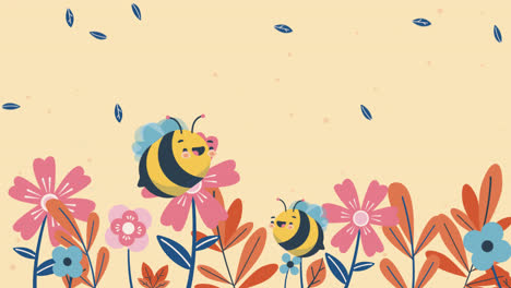 Una-Animación-De-Un-Lindo-Fondo-De-Pantalla-De-Escritorio-Con-Forma-De-Abeja-Infantil.