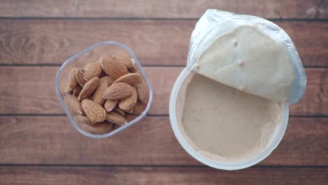 almond milk yogurt with almonds