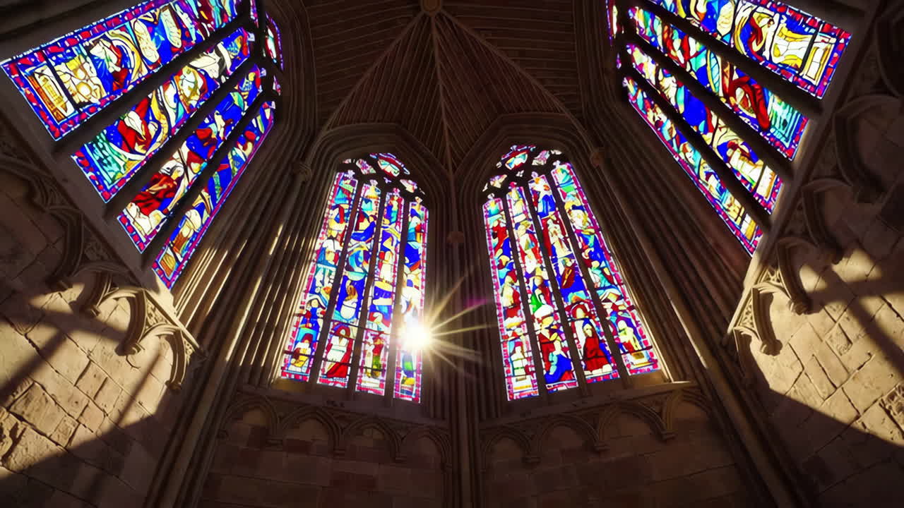 Stained Glass Windows in a Historic Chapel