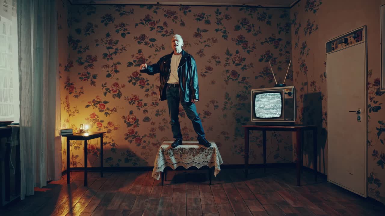 레트로 70년대, 80년대 스타일의 남자, 빈티지