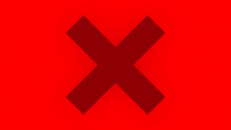 cruz roja sobre fondo rojo con interferencia