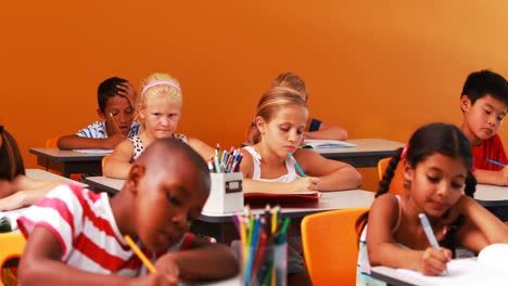 school kids doing their homework