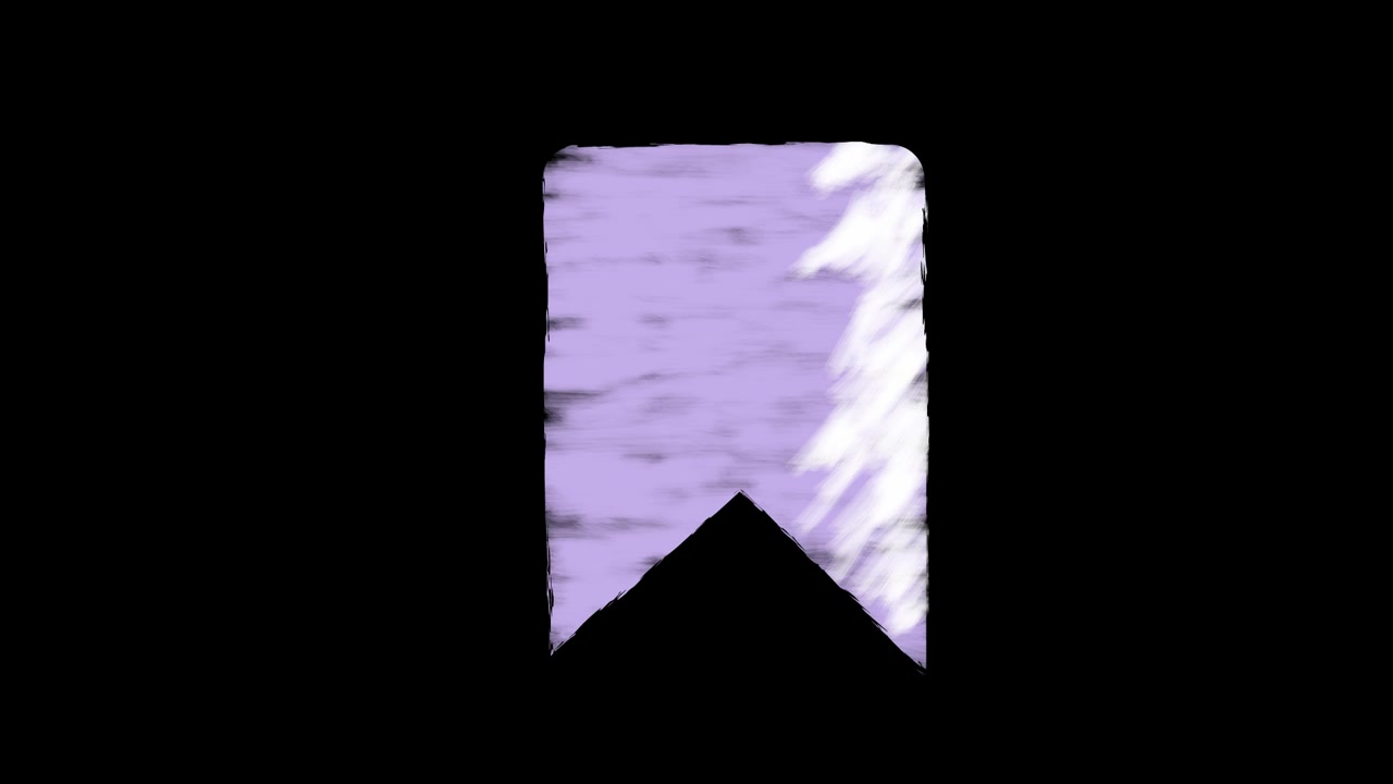 Animated Purple Bookmark Icon with Hand-Drawn Texture