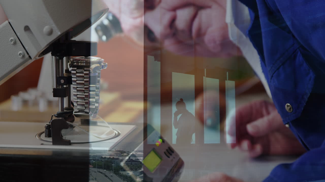 animación de una persona en la oficina sobre el relojero