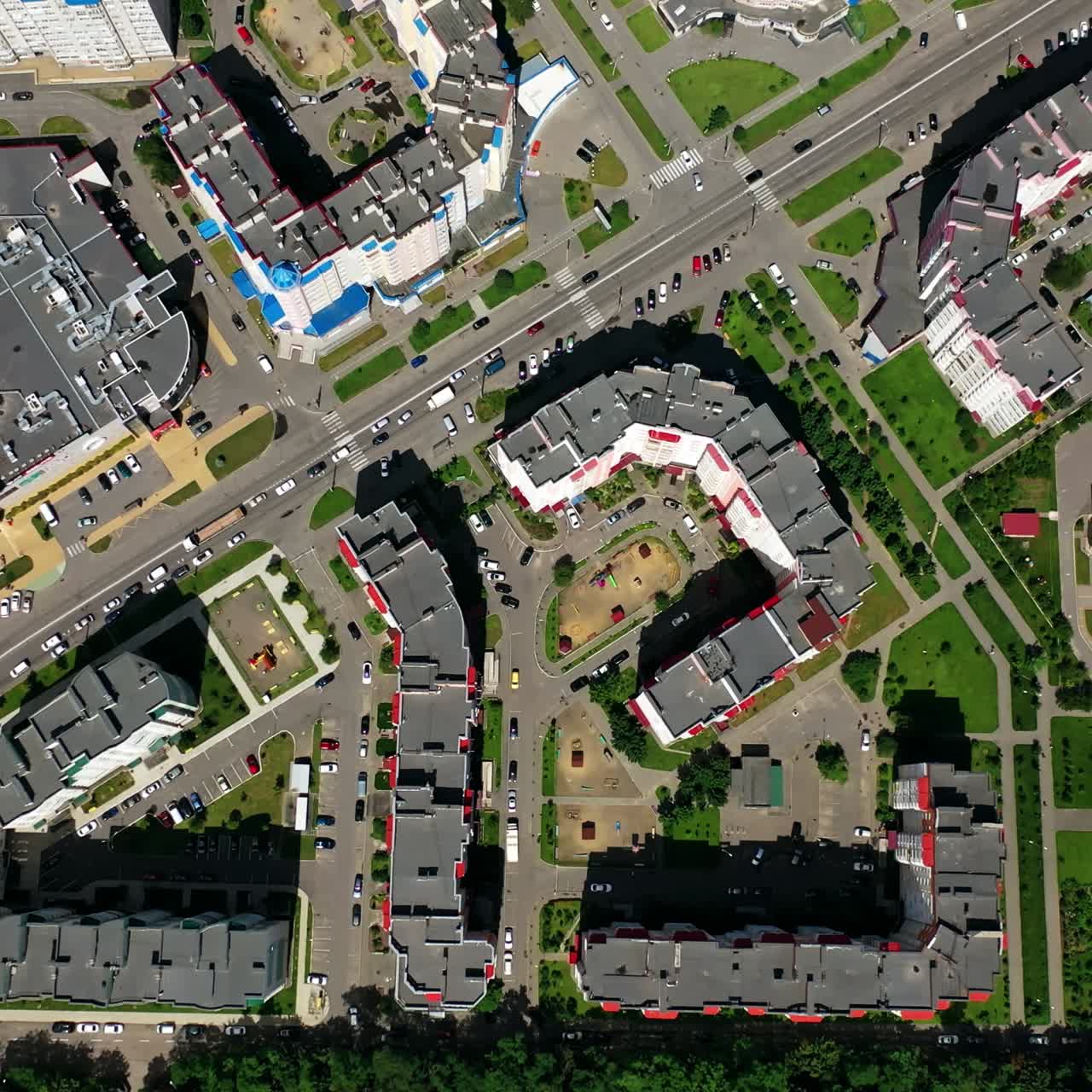 Drone view of urban environment