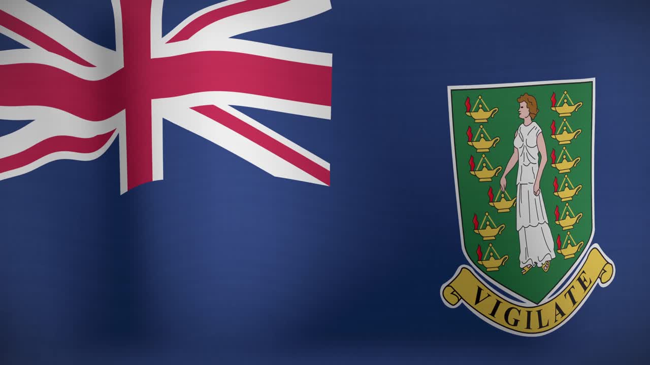 영국 버진 아일랜드 의 국기 가 흔들리는 애니메이션