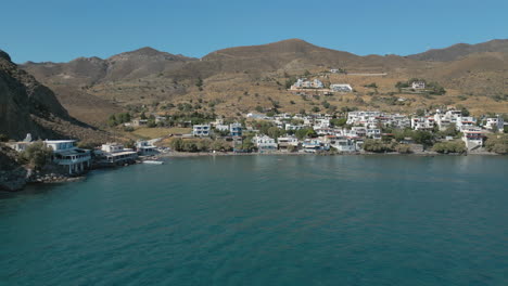 Small Coastal Village Of Lentas Crete Greece Pristine Day At The Beach Drone 4K 60FPS