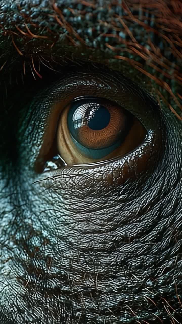 Incredibile primo piano dell'occhio di un gorilla: dettagli mozzafiato catturati in due scatti che mostrano la trama e la profondità uniche dello sguardo di questa maestosa creatura.