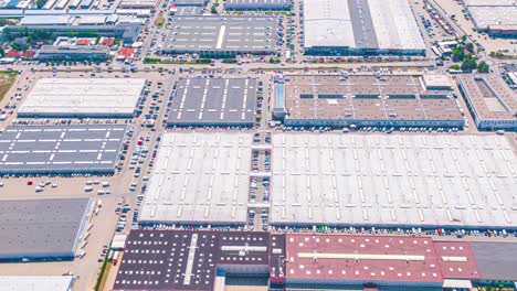 giant shopping center aerial hyperlapse