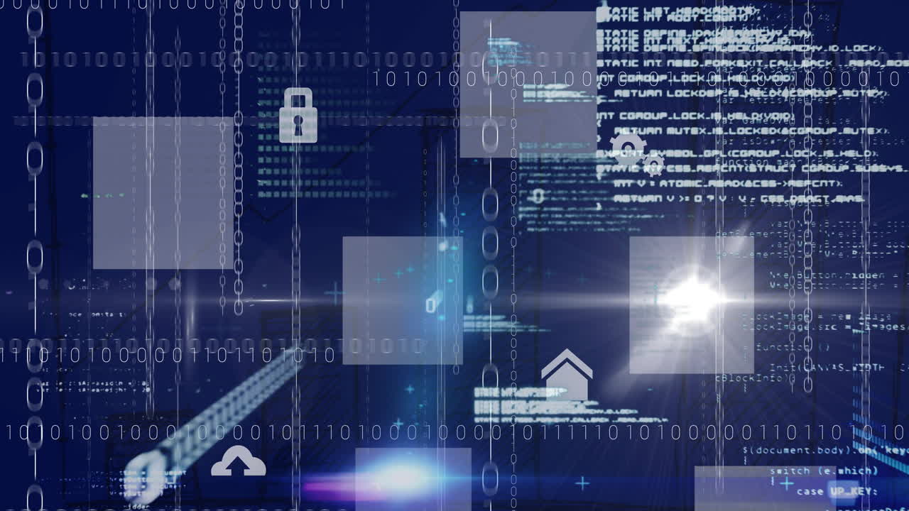 Animation of icons and data processing on interface screens