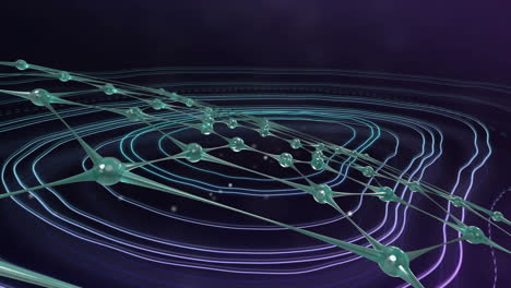 rotating network over waving lines