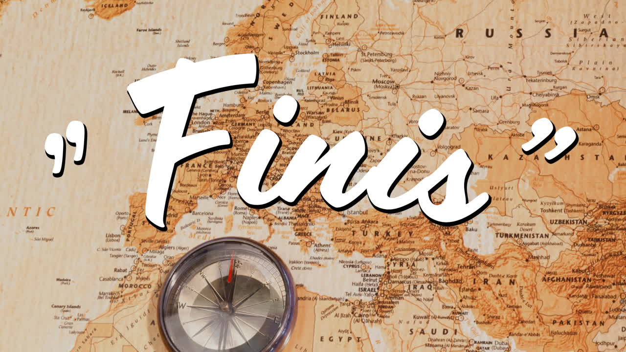 피니스 표지판 과 세계 지도