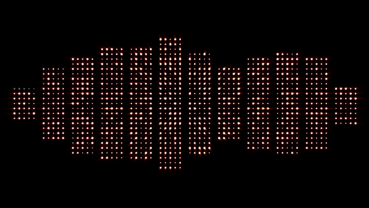 ondas de música, luces bombillas animación