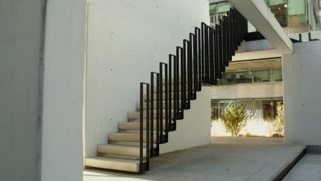 modern concrete staircase in an urban setting