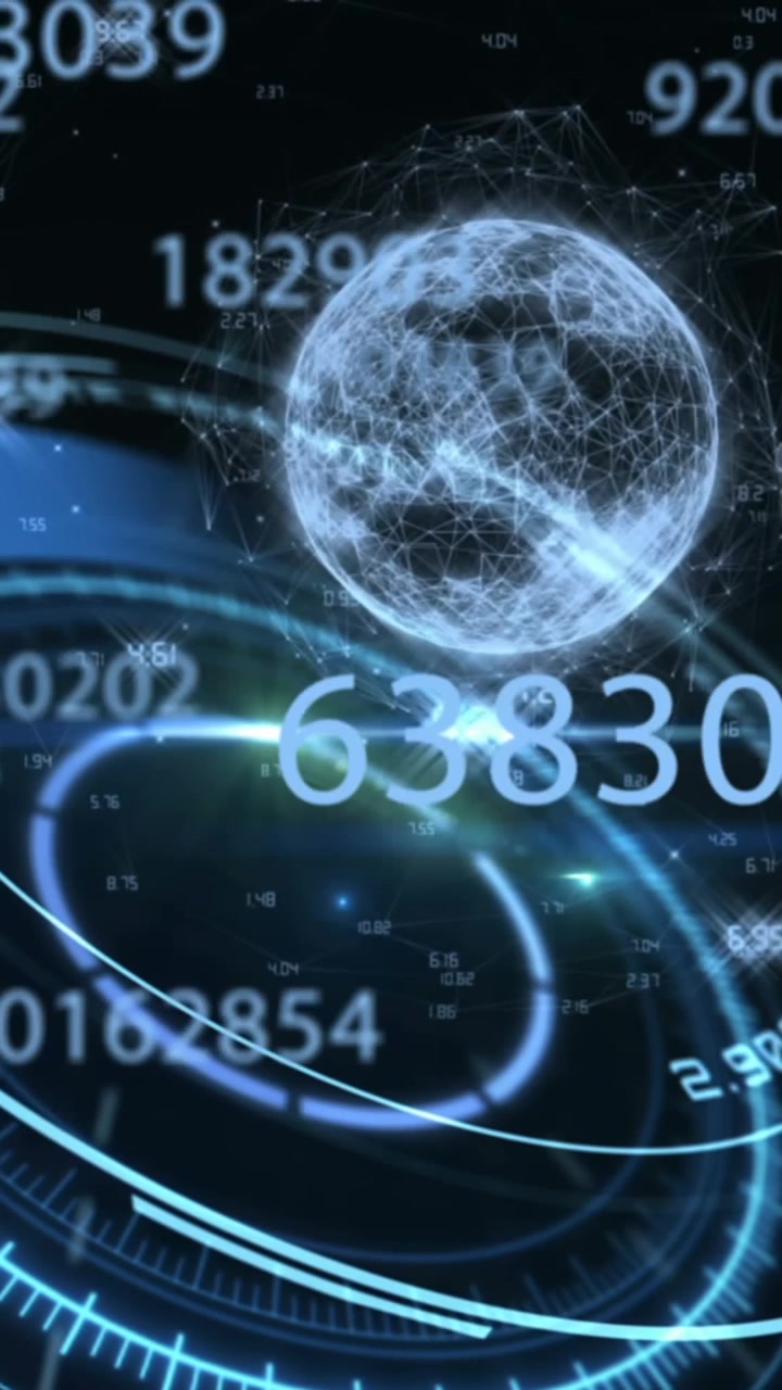 Animazione di equazioni matematiche su globo e scansione ottica