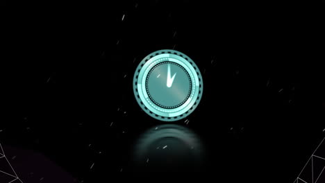 animación de túnel rosado y blanco y reloj con agujas giratorias en fondo negro con estrellas